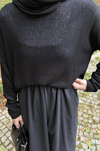 lamelif Boat Neck Knitwear Sweater Black