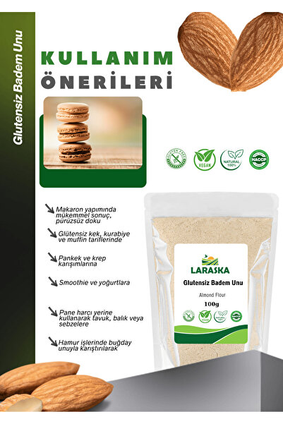 Laraska Glutensiz Badem Unu 100g- Almond Flour Gluten Free Vegan