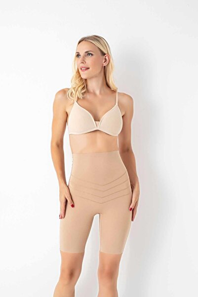 İmer Çamaşır مشد طويل عالي الخصر بلون البشرة للنساء - مشد لتشكيل الجسم C0T0N15