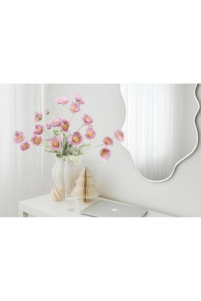 Nettenevime Yapay Çiçek Gelincik Çiçeği Gülkurusu Renk 3 Çiçek 1 Tomurcuk 59Cm