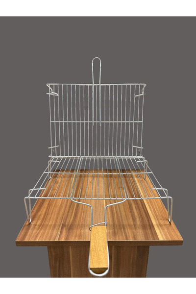 EKBAĞ Yeni Nesll Taşınabilir Ayaklı Mangal Izgarası / Paslanmaz Çelik / Çift Katlı / Pratik Kullanım