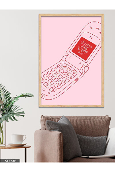 CeSht Roza telefon, jednodijelna slika u drvenom okviru