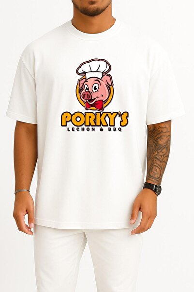 Bahriyeli Collection oversized Unisex T-Shirt με σχέδιο χοιρινής στήθους Pork...
