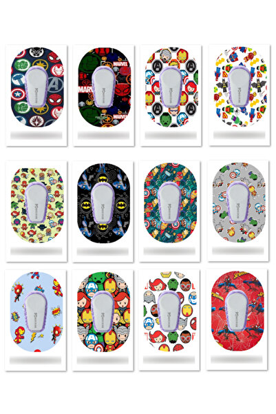 Dia Band Dexcom G6 Sensör Koruyucu Bant 12'li Paket / Avengers