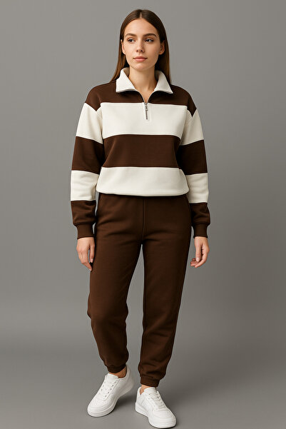 BRLKN UNISZEX FÉLcipzáras tréningruha szett 3 szál pamut ÚJ SZEZON