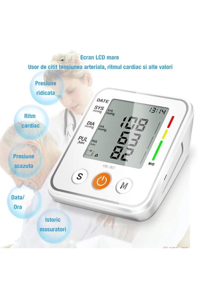 WowStep Tensiometru de Brat, WowStep®, Masurare Tensiune Sistolica/Diastolica, Puls, Senzor de Mare Precizi