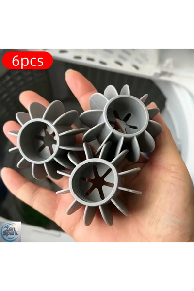 ZEN SPARK 6 Pieces White Small Size Reusable Silicone Laundry Balls, Lint Remover, Wrinkle Reducer