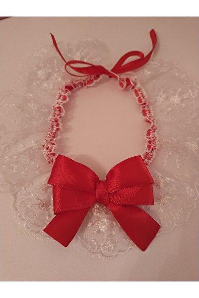 Canbutik Handmade Cat and Small Dog Collar Leash with Red Ribbon