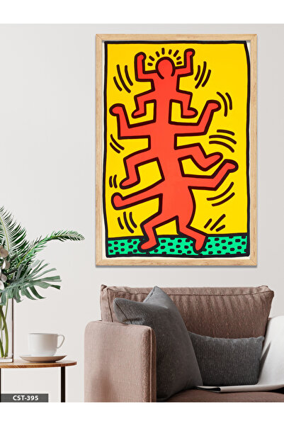 CeSht Keith Haring Slika u jednom komadu sa drvenim okvirom