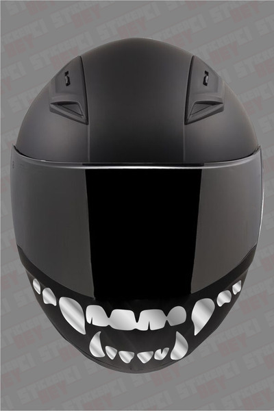 Ydm Reklam ملصق تزييني لخوذة الدراجات النارية بتصميم أسنان مصاص الدماء - معدل...