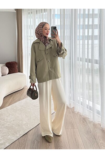 Butik Tesettür Günlük Şık Giyim Minakaia Trençkot
