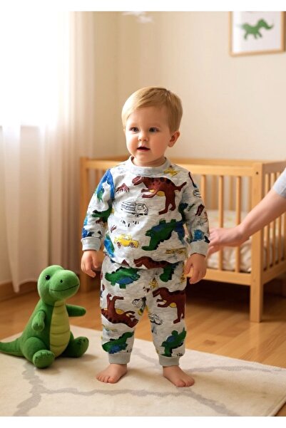 SeaBubbles Dinosaur Patterned Baby Boy Pajama Set