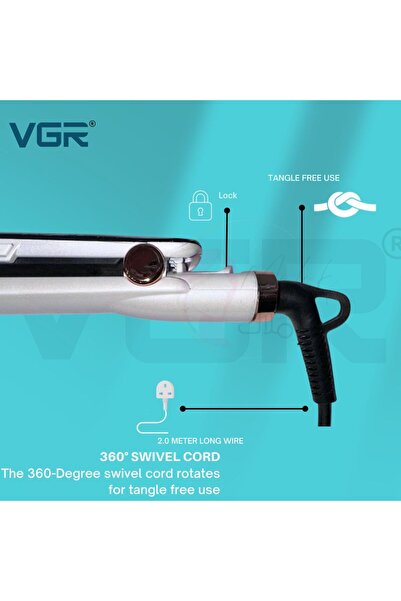 VGR V-515 Professional Hair Straightener 450°F with Ceramic Coating & LED Display