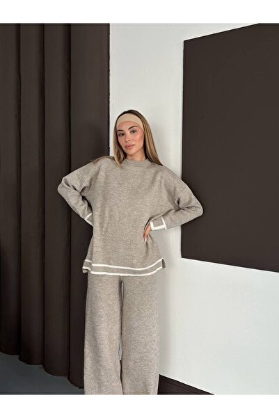 GİYSİ DÜNYASI 57 Knitwear Fabric Sweater Pants 2-Piece Set