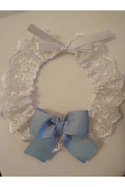 Canbutik Handmade Cat and Small Dog Collar Leash with Blue Ribbon