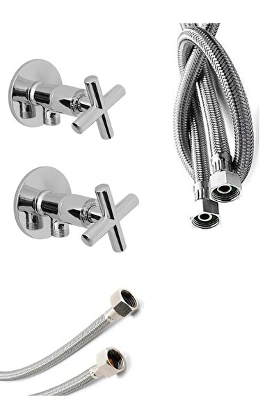 Akdeniz طقم توصيل مرن للمرحاض من كوتش 2 قطعة خرطوم مرن 50 سم 2 قطعة صنبور الم...