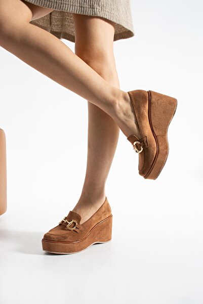 ZENNESHOES Dolgu Topuklu tokalı Kadın ayakkabı