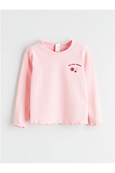 LC Waikiki طاقم الرقبة الأزهار طفلة تي شيرت