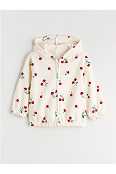 LC Waikiki plus hanorac cu glugă imprimat pentru fete, cu fermoar, sezon nou