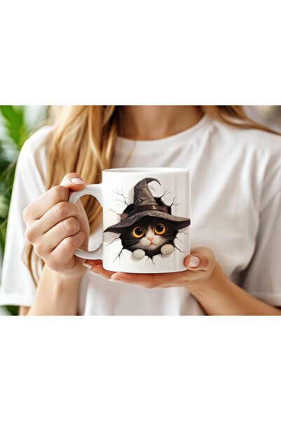 Beramussa 3 Boyutlu Efekt İle Kedi Figürlü Kupa Bardak - 3D Görünümlü Bardak ...