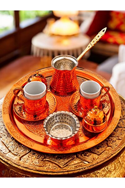 BARITCIOGLU Bakır kahve takımı 2 kişilik