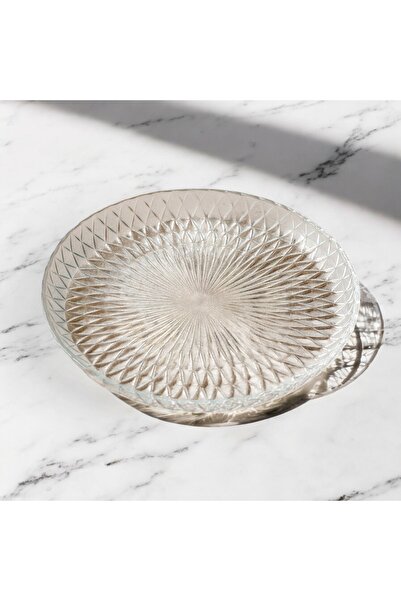 MyChef 6'LI DESENLİ CAM TATLI PASTA MEZE TABAĞI