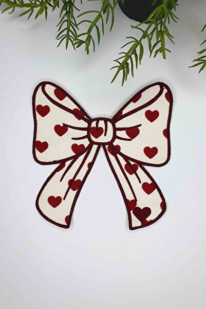 decofav Șervețel de cocktail brodat în formă de inimă, 1 bucată