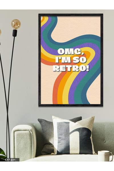 CeSht Omg, tako sam retro! Jednodijelna crna slika u drvenom okviru