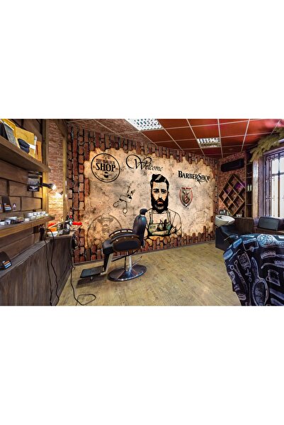 poster marketi Vintage Kuaför Temalı Duvar Kağıdı - Erkek Berber Salonu Dekorasyonu