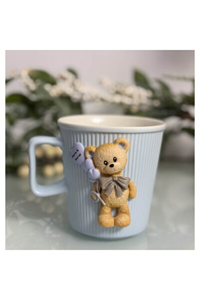 OEM Personalized blue mug with teddy bear and balloons, ceramic, 350ml Zeny Dolls Gifts