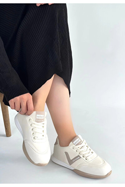 Seçkin Trend Jowen beige leather mink detailed lace-up sport shoes