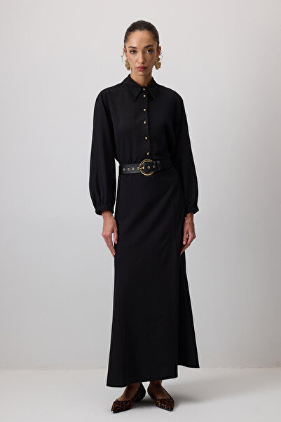 Touché Privé طقم تنورة قميص بحزام منقوش