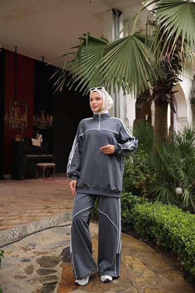 Wovi Σετ αθλητικής φόρμας Hijab Διπλό Σετ με φερμουάρ στο λαιμό