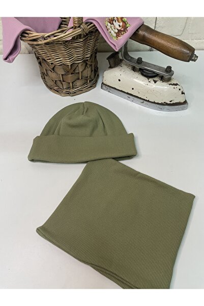 EGE DESIGN طقم قلنسوة قطنية من ريبانا مع غطاء للرقبة للشتاء لعمر 5/6 سنوات