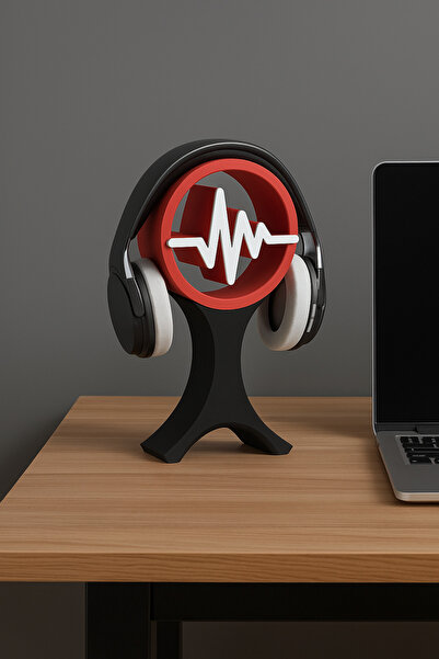 Srd3dMaker Müzik Ritim Temalı Masaüstü Kulaklık Standı – 25cm Büyük Boy Oyunc...
