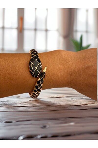 Bo Takı ve Aksesuar Yılan mineli kelepçe bileklik
