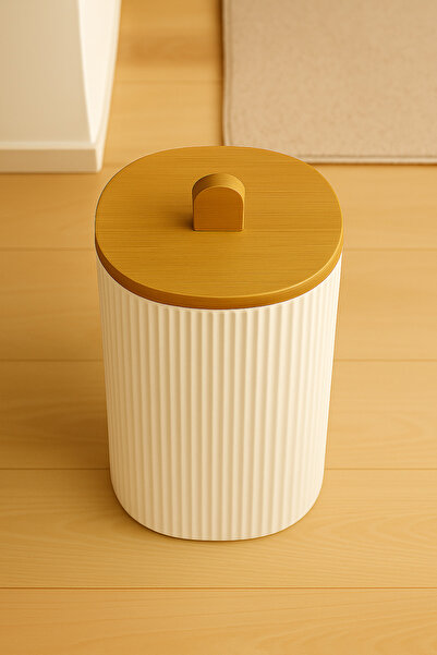 DrBambu Bambu Kapaklı 8 LT Çöp Kovası – Doğal ve Şık Mutfak Çöp Kovası