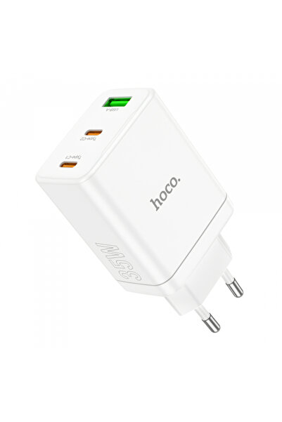 OEM HOCO N33 Τροφοδοτικό, 35W, 3A, 1 x USB-A - 2 x USB-C, Λευκό