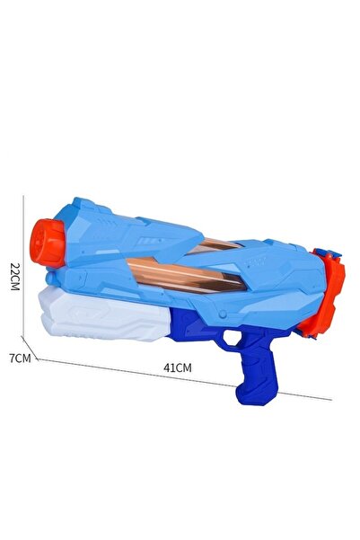 GOLD MARKET Water gun for children, 800 ml tank, 5 nozzles, 41 cm, Pastel blue