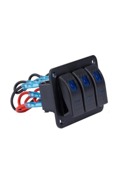 DELUXETUNING Panou cu 3 butoane auto ON-OFF, universal 12-24 V