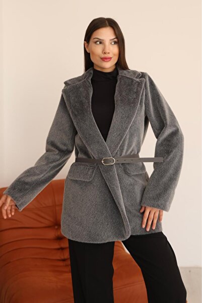 Leo Ferre Leo Ferer Women's Fox Oversize Belted Jacket