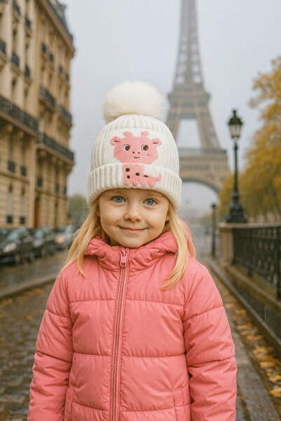 FELLMENS Beretă albă brodata pentru copii