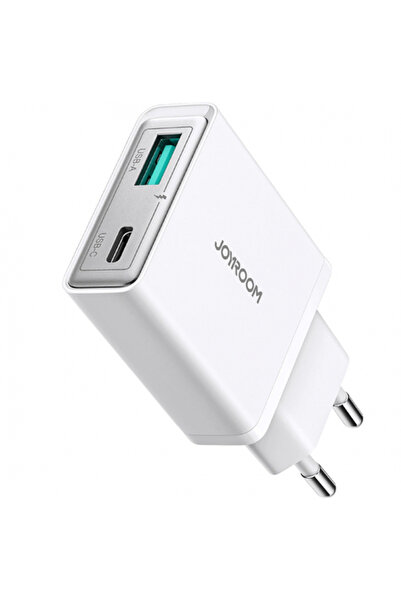 OEM Joyroom Jr-Tcf14 Τροφοδοτικό, 20W, 3A, 1 X USB-A - 1 X USB-C, Λευκό
