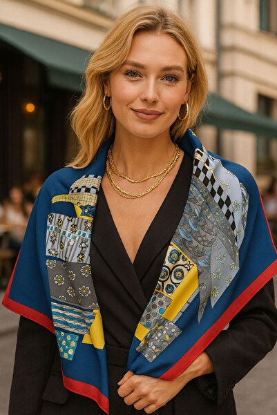 FELLMENS FLR1 Eșarfă de damă cu model 90x90 cm