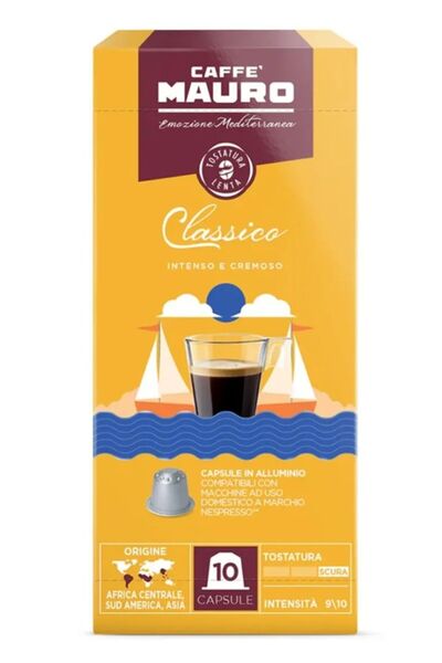 Caffe Mauro قهوة كلاسيكو نسبريسو كبسولات 10 كبسولات