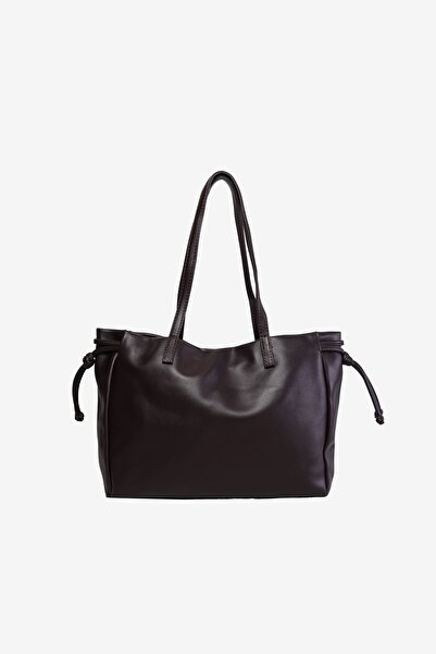 MARSEPTUN Faux Büzgülü Acı Kahve Mat Çanta