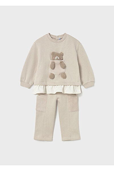MAYORAL Baby Girl Beige Sweat Pants Set 2843