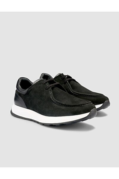 Cabani 100% Genuine Leather Suede Black Men's Casual Shoes