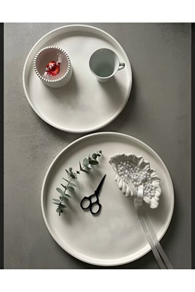 Bautinq Store Tavă din beton lucrată manual, 27 cm, două tăvi, tavă pentru pr...