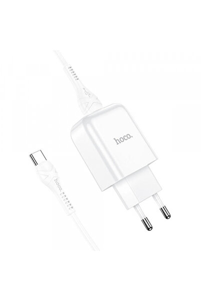 Hoco N2 USB-C Cable Charger, 10W, 2A, 1 x USB-A, White